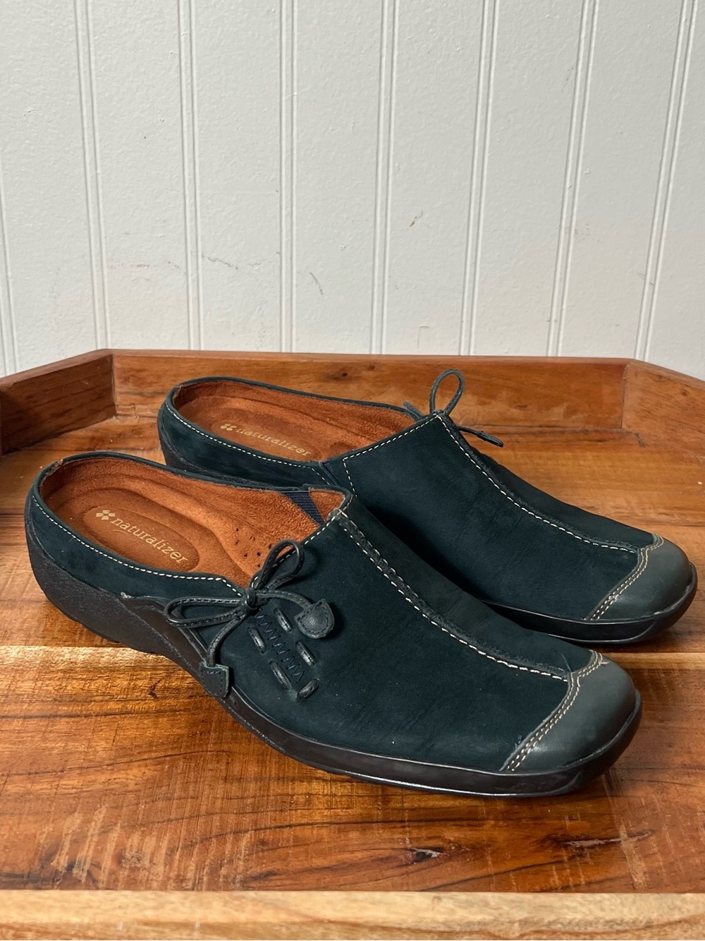 Naturalizer slate blue suede mule shoes size 8.5 S
